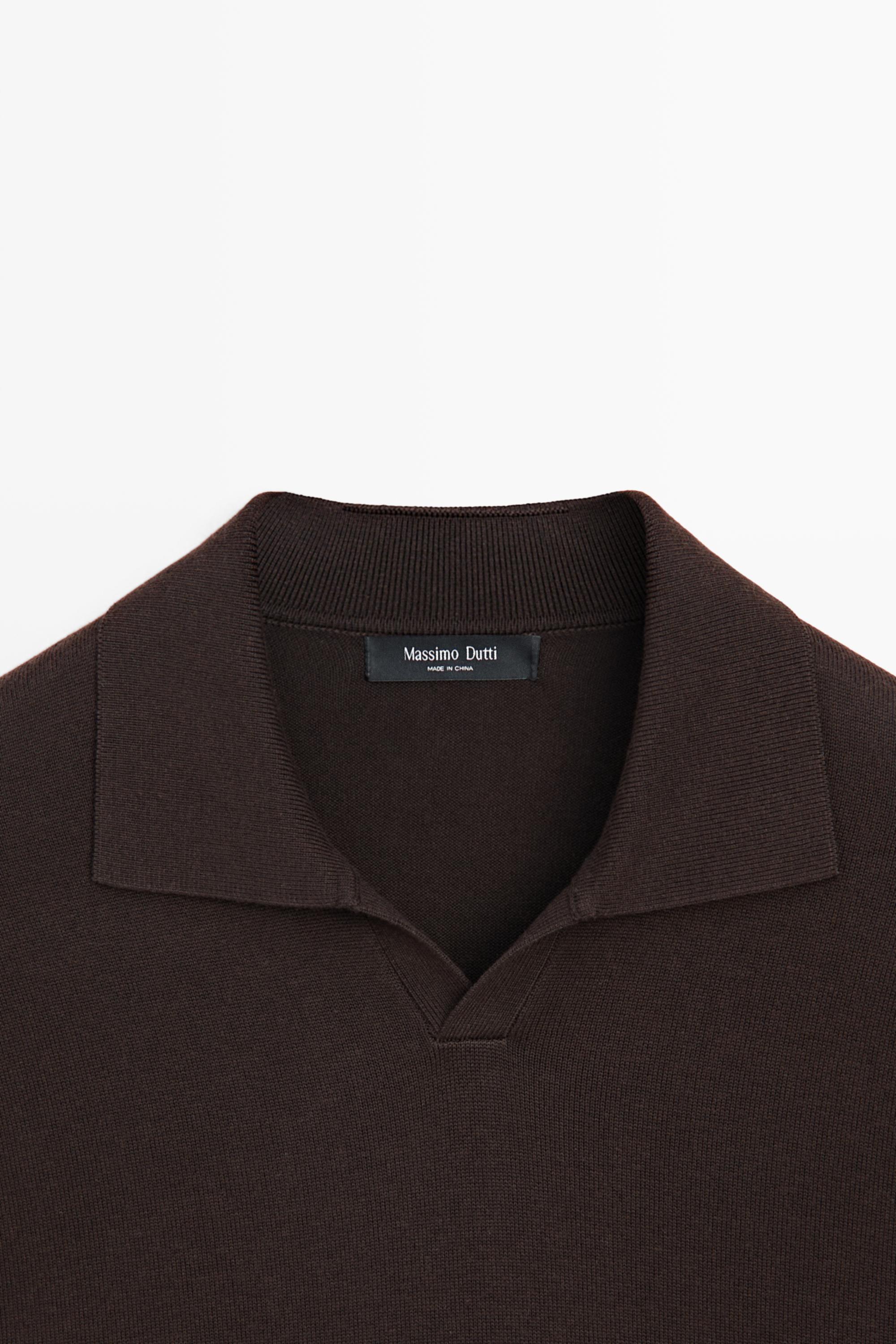 Polo collar knit sweater